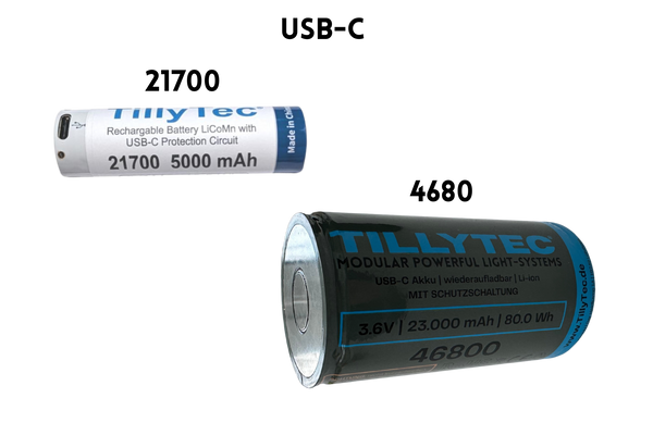 TillyTec® USB C Rechargeable Battery