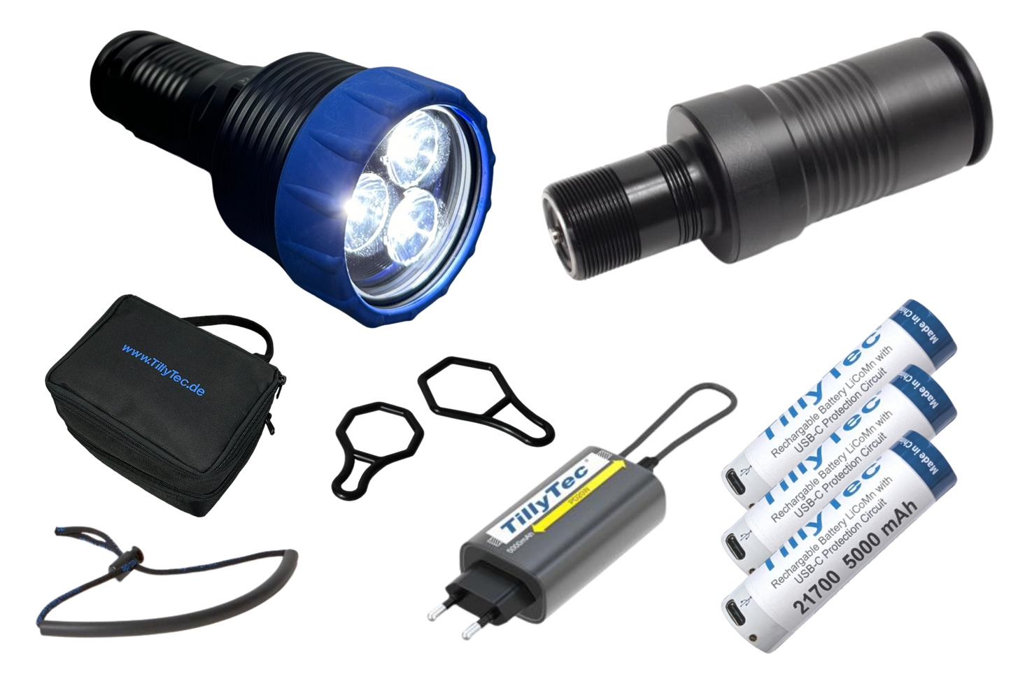 TillyTec Maxi uni PRO set Tauchlampe Scuba Dive Light LED