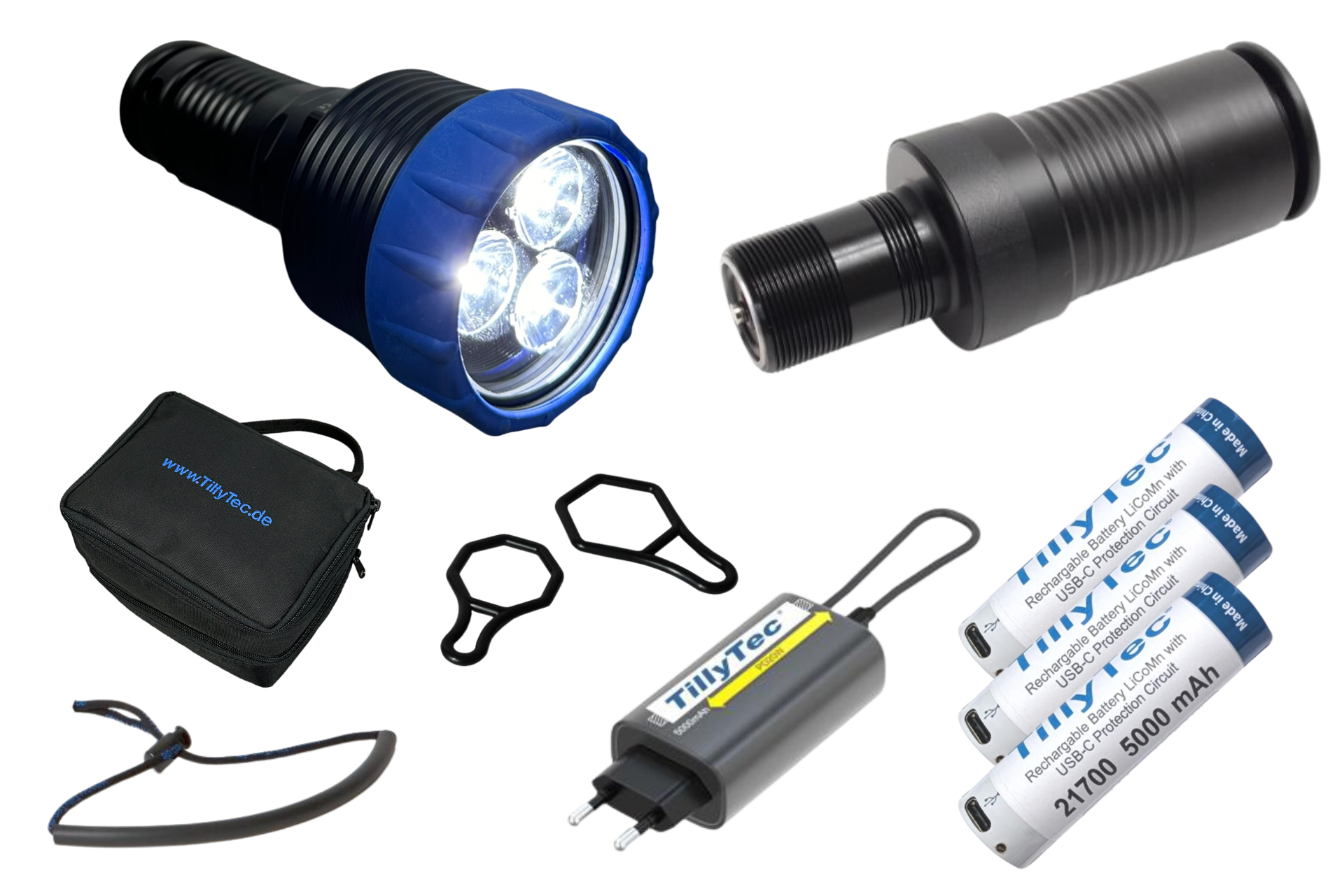 TillyTec Maxi uni PRO set Tauchlampe Scuba Dive Light LED