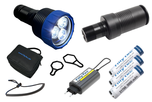TillyTec Maxi uni PRO set Tauchlampe Scuba Dive Light LED
